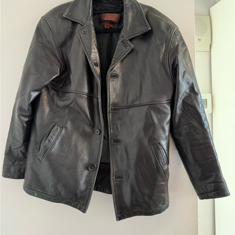 Danier - Men's Black Leather Jacket - Picture 2 of 6